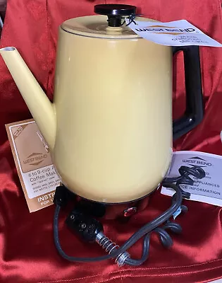 Vintage WEST BEND Harvest Gold 9-Cup Coffee Maker Percolator 13493 13494 13395 • $26