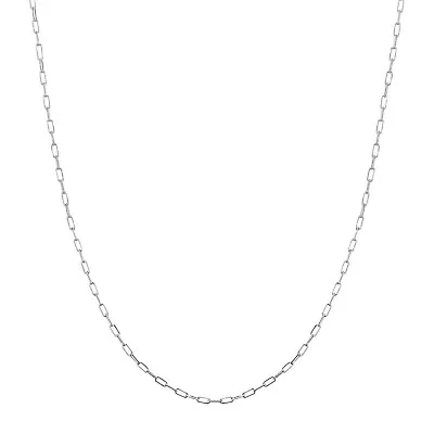 1.95mm Paperclip Link Chain Necklace Real 14K White Gold • $268.94