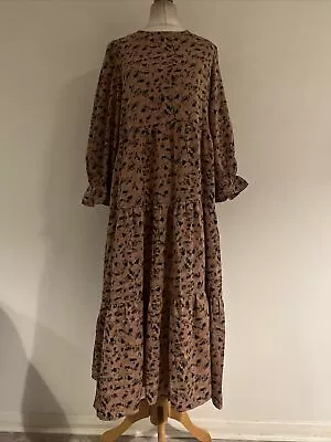 Laura Ashley Boho Abstract Print Oversized Cottagecore Summertime Midi Dress S • £9.99