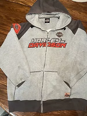 Vintage Harley Davidson Danbury Connecticut Sweatshirt Full Zip Hoodie Sz Large • $33