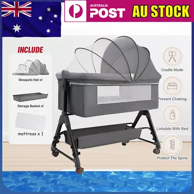 Baby  Bassinet Cot Crib Bedside Co Sleeper Infant Newborn Bed Portable Cradle AU • $134.20