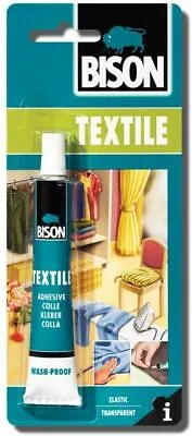 £4.99 • Buy Bison Textile Adhesive Fabric Material Glue Bonding Repairing Cloth Clear