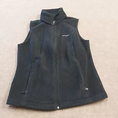 Columbia Mens Large Black Sleeveless Full Zip Sportswear Fleece Vest  • $11.88