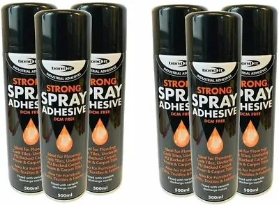 3pcs Bond It 500ml Aerosol Strong Industrial Spray Adhesive Carpet Fabrics Glue • £12.99