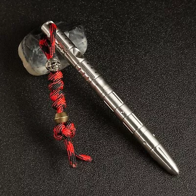 Tactical Pen With Paracord Lanyard Skull Bead Self Defense Emergency Survival • $13.90