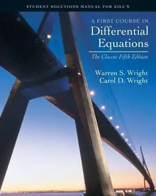 $159.98 • Buy A First Course In Differential Equations: Student Solution Manual For Zil - GOOD