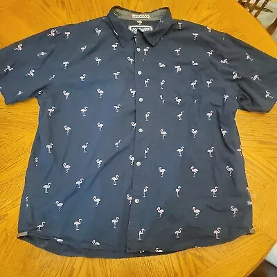 Huntington Beach Club Flamingo Shirt  Blue Short Sleeve Size 3xl • $15