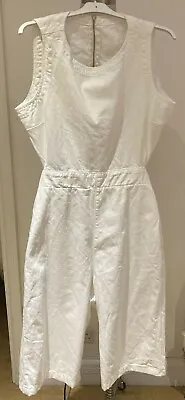 £10.99 • Buy Asos White Denim Culotte Dress Size 16 UK