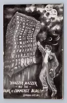 Drunk Man In Kansas City  Whazzer Mazzer  Antique Surreal Humor Cobb Shinn 1910s • $19.99