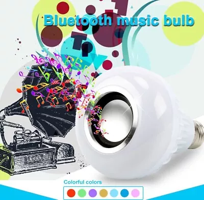 Wireless Bluetooth LED Light Speaker Bulb RGB 12W Music Playing Lamp Remote • $9.49