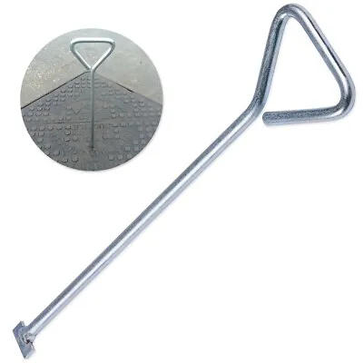 MANHOLE LIFTER KEY 450mm Universal T-Handle Carbon Steel Plumbing Cover Lift • £8.44