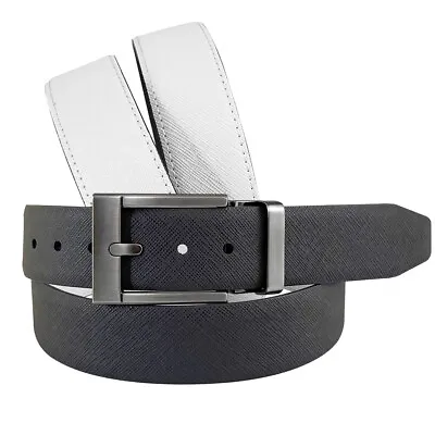 Greg Norman Golf Men's Genuine Leather Reversible Textured Belt Brand New • $18.50