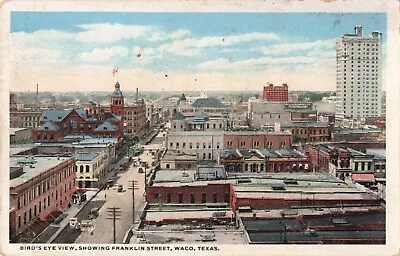 Birdseye View Franklin Street Waco Texas TX 1917 Postcard • $11.95