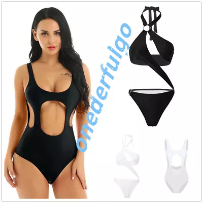 Women Push Up Padded Monokini Cut Out Swimwear Swimsuit Beachwear Bathing Bikini • £14.82