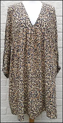 ZARA TRF Dress Leopard Print Relaxed Fit Knee Length Dress Fits Size 16 UK/L • £6
