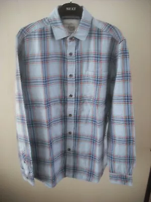 £4.99 • Buy Atlantic Bay Mens Blue Red Check Warm Long Sleeve Shirt Medium 38-41 Inch