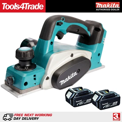 £278 • Buy Makita DKP180Z 18V LXT Li-Ion Cordless Planer With 2 X 5.0Ah BL1850 Batteries