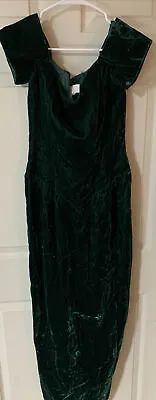 Bridal Originals Velvet Dress Green Sz10 Long Renaissance Medieval Costume • $36