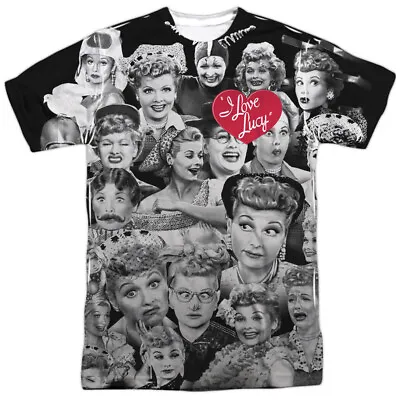 I LOVE LUCY FACES Front Print Licensed Men's Graphic Tee Shirt SM-3XL • $25.95