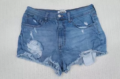 Victorias Secret Pink Jean Shorts Womens Size 10 Blue Denim Cut Off Boyfriend • $7.66