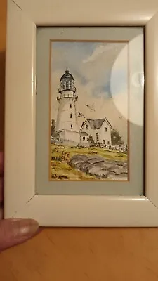 Original Watercolour Painting  Lighthouse By A.S Lewin • £10