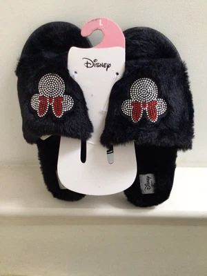 £14 • Buy Womens Disney Mickey Mouse Diamonte Fur Slippers Size L 