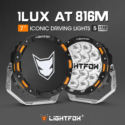 Lightfox 7inch OSRAM LED Driving Spot Lights Black Round Offroad Truck SUV 4x4 • $209.95