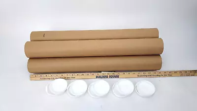 Uline S-2643 Mailing Tubes 3X24  Premium Poster  With Plastic End Caps Lot Of 5 • $12.88