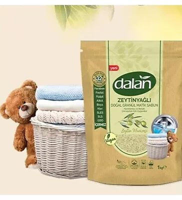 Dalan Natural & Vegan Olive Oil Laundry Soap Flakes Baby Detergent - 32 Wash • £14.45