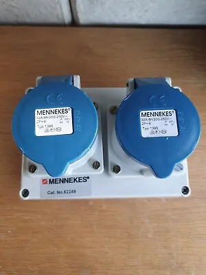 Mennekes 52249 Twin 32a 240v Blue Surface Mount Industrial Socket *NEW* (A5) • £19.95