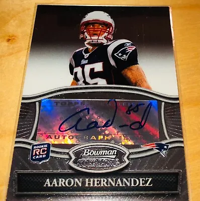 Aaron Hernandez 2010 Bowman Sterling Signed Rookie Card RC Auto RARE A • $199.99