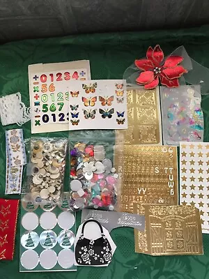 Bundle Card Making Materials Googly Eyes Jewels Stickers Etc • £2.50