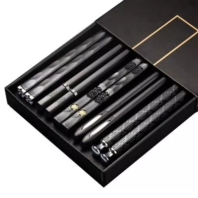 5 Pair Chopsticks Alloy Non-Slip Sushi Chop Sticks Set Reusable Chopsticks  • $13.82