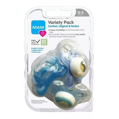 MAM Variety Pack 0-3 Months 1- Comfort 1- Original Start 1- Perfect Start SEALED • $10.99