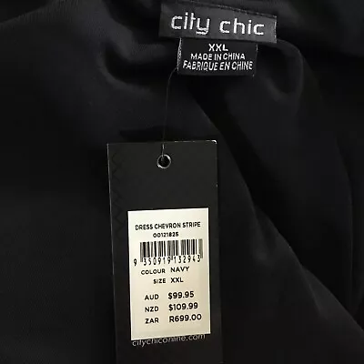 ! City Chic XXL - Navy & White Chevron Stripe Dress! BNWT • $20