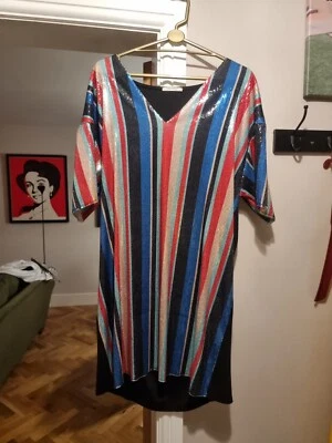 $3.66 • Buy Zara Multicoloured Sequin Dress Large