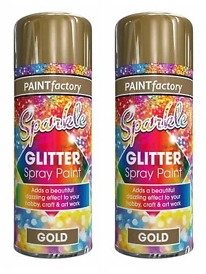 200ml  Clear Lacquer Spray Paint With Gold Sparkling Glitter Hobby Craft Arts • £4.99