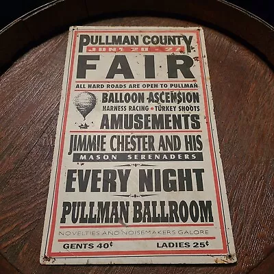 Pullman County Fair Country Festival Vintage Metal Sign • $24