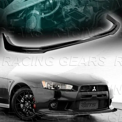 R-style Painted Black Front Bumper Spoiler Lip Fit 08-15 Mits Evo X10 Evolution • $94.95