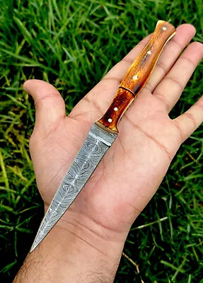 Double-Edged Military Damascus Steel Dagger Boot Knife Ideal Throwing Camping 9” • $26.95