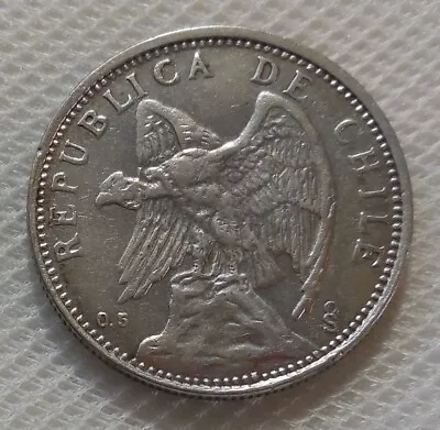 1927 Chile 2 Pesos Silver Coin One Year Type • $24.99