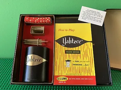 Vintage Yahtzee Deluxe Edition Game By E S Lowe 1961 • $20