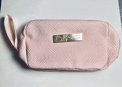 MAC Holiday Cosmetic Bag Dusty Pink Gold Colored Zipper Ribbon Handle New Unused • $9.30