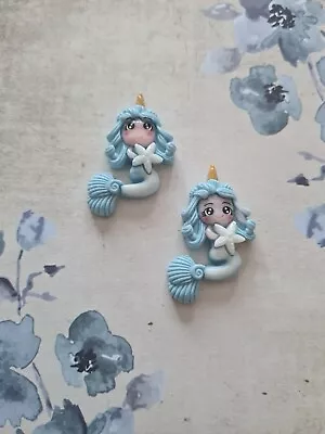£2.90 • Buy Mermaid Princess Flatback Hair Bow Blue Embellishments Crafting Decoden