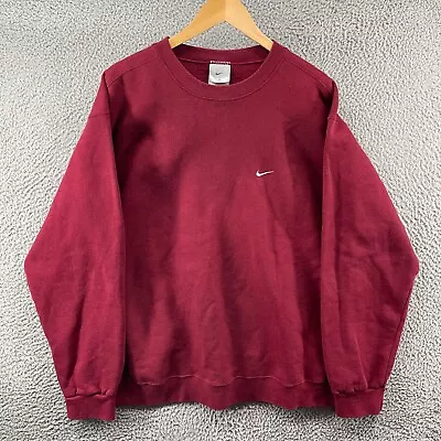 Vintage Nike Burgundy Crewneck Sweatshirt Size 2XL Embroidered Swoosh Y2K • $44.99