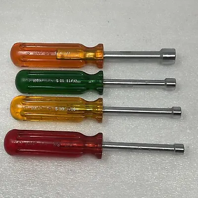 (4) Vaco Nut Drivers 1/2” 11/32” 5/16” 1/4” Made In USA • $16.95