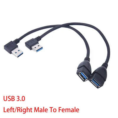 $3.92 • Buy USB 3.0 Right/Left 90 Degree Extension USB Cable Male To Female Adapter Co  QO