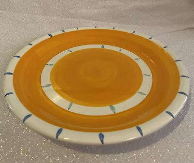 La Primula ~ Orange White & Blue Design ~ Dinner Plate ~ Italy • $14.99