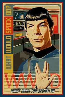 $2.95 • Buy 5  Funny What Would Spock Do? Vinyl Sticker. Star Trek WWSD Decal For Laptop.