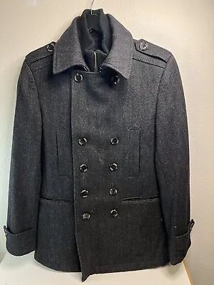 7 Diamonds Men's Glasglow Peacoat Size S Gray Zip Up Coat Jacket Wool • $179.99